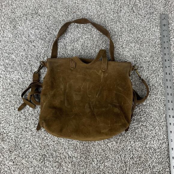 Madewell Handbag Womens Brown Suede Fringe Crossbody Shoulder Boho Tote Purse - Picture 2 of 7